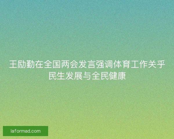 王励勤在全国两会发言强调体育工作关乎民生发展与全民健康 王励勤在全国两会发言强调体育工作关乎民生发展与全民健康